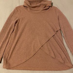 Cross front turtle neck